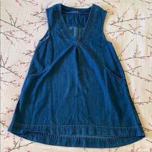 FREE PEOPLE Chambray tunic with pockets